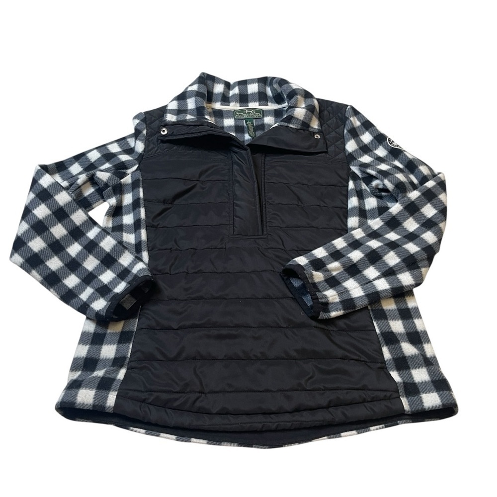 Lauren Active Ralph Lauren Buffalo Plaid Half Zip Flannel Puffer Jacket Size L